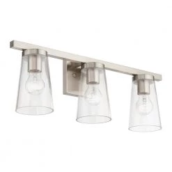 Cityview 22.5 in. 3-Light Brushed Nickel Vanity Light with Clear Glass Shades by Livex Lighting -Livex Lighting shop brushed nickel livex lighting vanity lighting 17623 91 44 1000