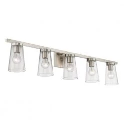 Cityview 40 in. 5-Light Brushed Nickel Vanity Light with Clear Glass Shades by Livex Lighting -Livex Lighting shop brushed nickel livex lighting vanity lighting 17625 91 44 1000