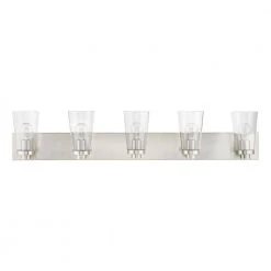 Cityview 40 in. 5-Light Brushed Nickel Vanity Light with Clear Glass Shades by Livex Lighting -Livex Lighting shop brushed nickel livex lighting vanity lighting 18185 91 c3 1000