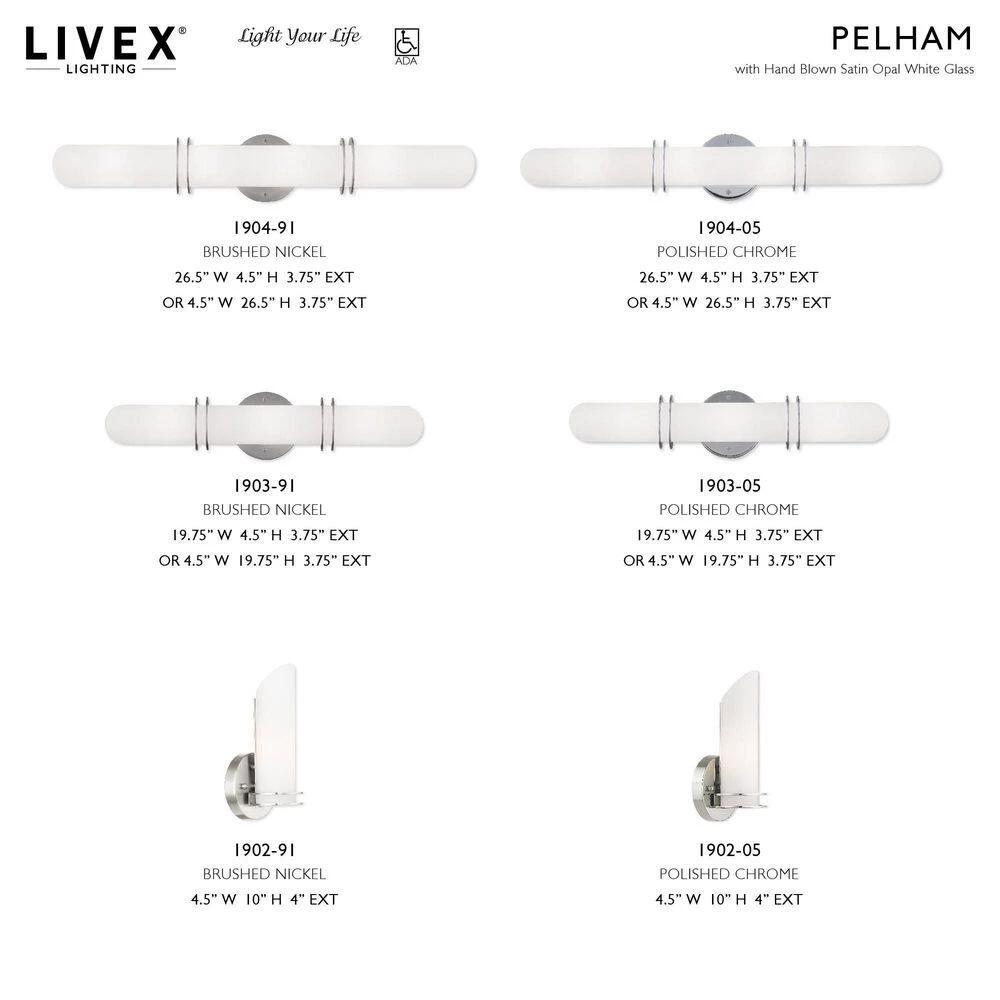 Pelham 4 Light Brushed Nickel Bath Vanity by Livex Lighting 7 Pelham 4 Light Brushed Nickel Bath Vanity by Livex Lighting - Image 7