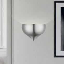 Amador 9.75 in. 1-Light Brushed Nickel Half Moon Sconce by Livex Lighting -Livex Lighting shop brushed nickel livex lighting vanity lighting 40987 91 d4 1000