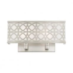 Calinda 2 Light Brushed Nickel ADA Double Sconce by Livex Lighting -Livex Lighting shop brushed nickel livex lighting vanity lighting 49877 91 4f 1000