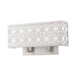 Calinda 2 Light Brushed Nickel ADA Double Sconce by Livex Lighting -Livex Lighting shop brushed nickel livex lighting vanity lighting 49877 91 c3 1000