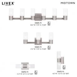 Midtown 3 Light Brushed Nickel Bath Vanity Light by Livex Lighting -Livex Lighting shop brushed nickel livex lighting vanity lighting 50683 91 d4 1000