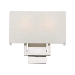 Pierson 13 in. 2-Light Brushed Nickel ADA Sconce with Oatmeal Color Fabric Shade by Livex Lighting -Livex Lighting shop brushed nickel livex lighting vanity lighting 50994 91 c3 1000