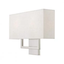 Pierson 16 in. 2-Light Brushed Nickel ADA Sconce with Oatmeal Color Fabric Shade by Livex Lighting -Livex Lighting shop brushed nickel livex lighting vanity lighting 50995 91 4f 1000