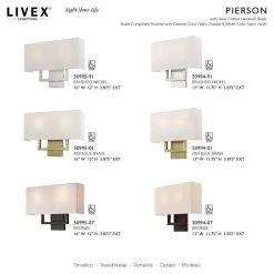Pierson 16 in. 2-Light Brushed Nickel ADA Sconce with Oatmeal Color Fabric Shade by Livex Lighting -Livex Lighting shop brushed nickel livex lighting vanity lighting 50995 91 66 1000