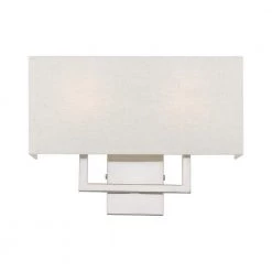 Pierson 16 in. 2-Light Brushed Nickel ADA Sconce with Oatmeal Color Fabric Shade by Livex Lighting -Livex Lighting shop brushed nickel livex lighting vanity lighting 50995 91 c3 1000