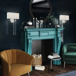 Pierson 16 in. 2-Light Brushed Nickel ADA Sconce with Oatmeal Color Fabric Shade by Livex Lighting -Livex Lighting shop brushed nickel livex lighting vanity lighting 50995 91 fa 1000