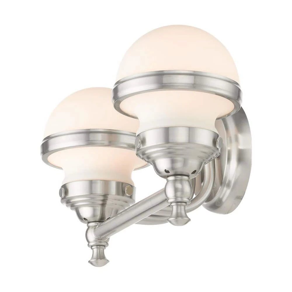 Oldwick 2 Light Brushed Nickel Bath Vanity by Livex Lighting 7 Oldwick 2 Light Brushed Nickel Bath Vanity by Livex Lighting - Image 7
