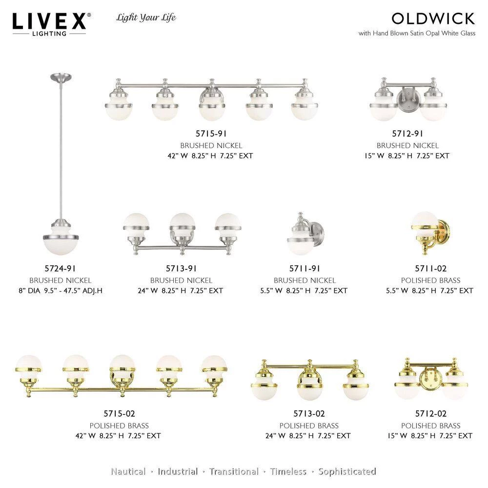 Oldwick 2 Light Brushed Nickel Bath Vanity by Livex Lighting 10 Oldwick 2 Light Brushed Nickel Bath Vanity by Livex Lighting - Image 10