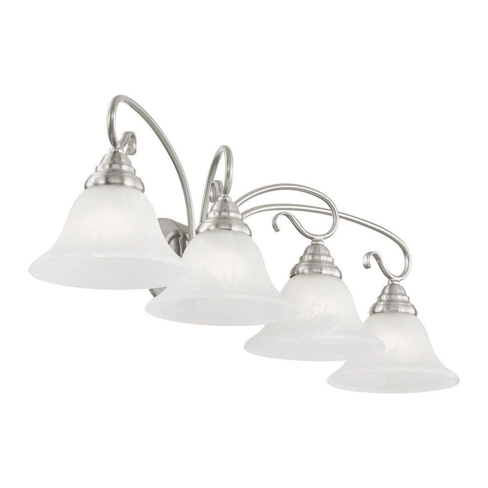 Coronado 4 Light Brushed Nickel Bath Vanity Light by Livex Lighting 9 Coronado 4 Light Brushed Nickel Bath Vanity Light by Livex Lighting - Image 9