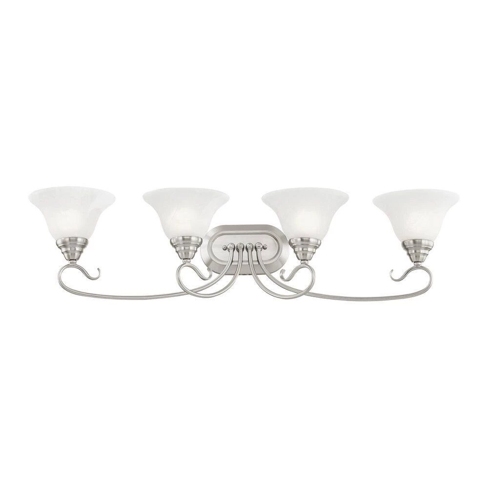 Coronado 4 Light Brushed Nickel Bath Vanity Light by Livex Lighting 7 Coronado 4 Light Brushed Nickel Bath Vanity Light by Livex Lighting - Image 7