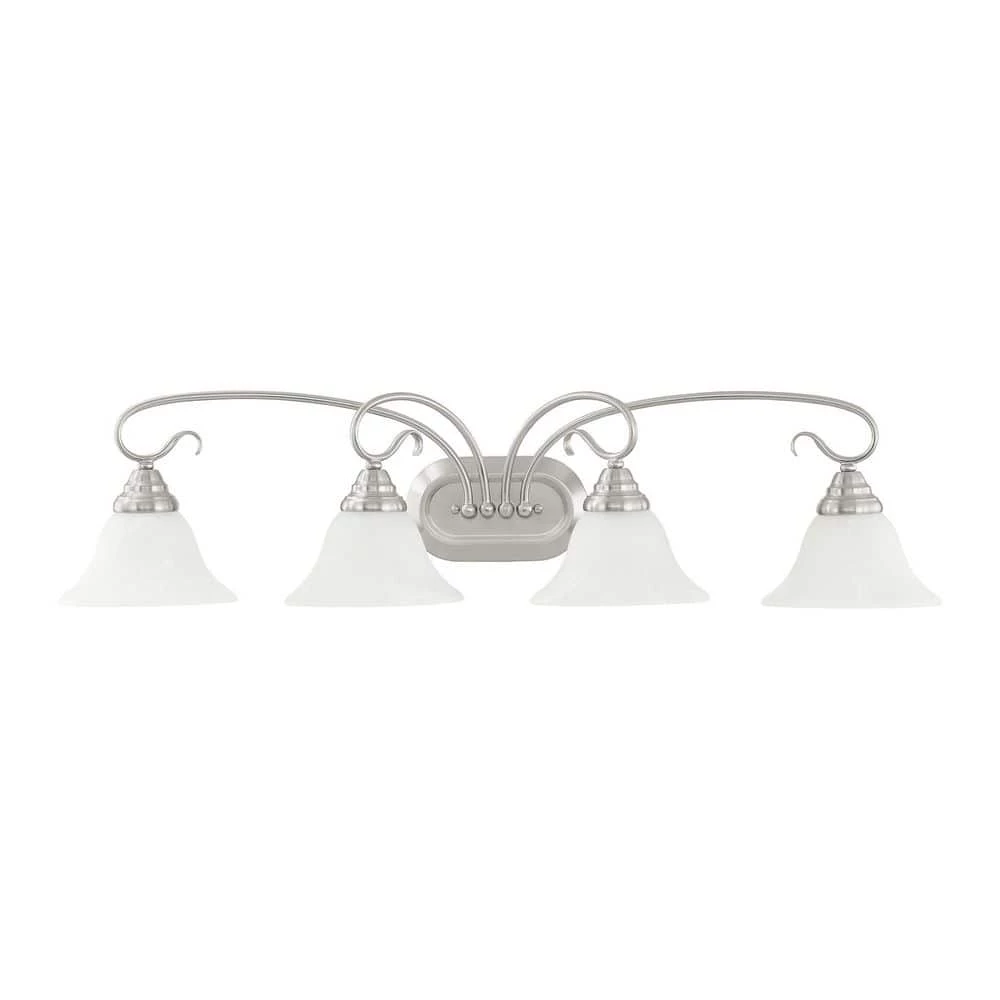 Coronado 4 Light Brushed Nickel Bath Vanity Light by Livex Lighting 6 Coronado 4 Light Brushed Nickel Bath Vanity Light by Livex Lighting - Image 6