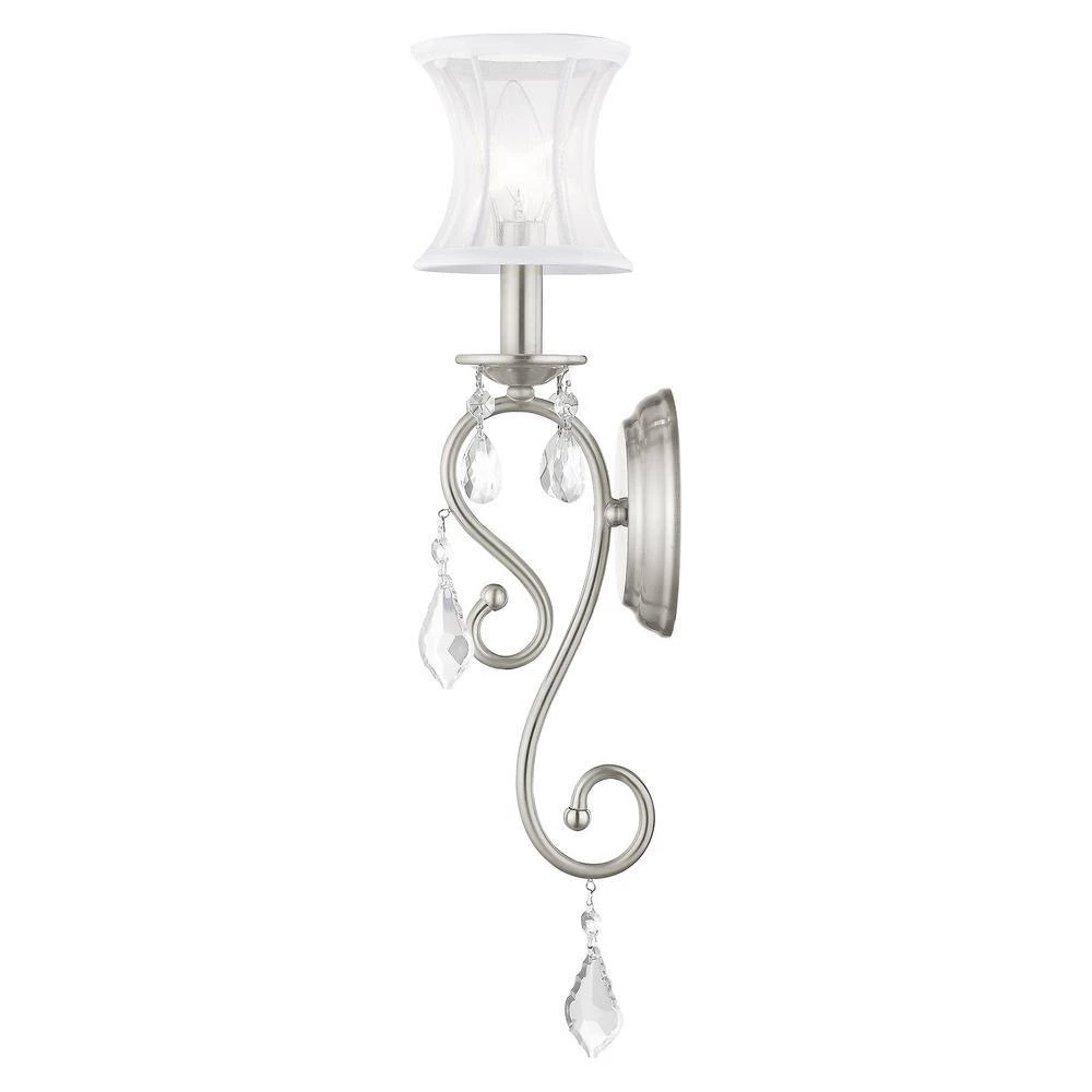 New Castle 1-Light Wall Brushed Nickel Incandescent Wall Sconce by Livex Lighting 6 New Castle 1-Light Wall Brushed Nickel Incandescent Wall Sconce by Livex Lighting - Image 6