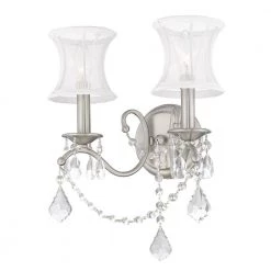 Newcastle 2 Light Brushed Nickel Wall Sconce by Livex Lighting -Livex Lighting shop brushed nickel livex lighting vanity lighting 6302 91 44 1000