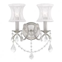 Newcastle 2 Light Brushed Nickel Wall Sconce by Livex Lighting