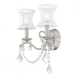 Newcastle 2 Light Brushed Nickel Wall Sconce by Livex Lighting -Livex Lighting shop brushed nickel livex lighting vanity lighting 6302 91 fa 1000