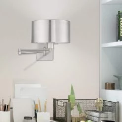 Swing Arm Wall Lamps 1 Light Brushed Nickel Swing Arm Wall Lamp by Livex Lighting -Livex Lighting shop brushed nickel livex lighting wall lamps 40034 91 40 1000