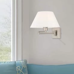 Swing Arm Wall Lamps 1 Light Brushed Nickel Swing Arm Wall Lamp by Livex Lighting -Livex Lighting shop brushed nickel livex lighting wall lamps 40039 91 40 1000
