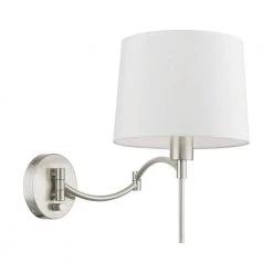 Brushed Nickel Hardwired/Plug-In Swing Arm Wall Lamp by Livex Lighting 16 Brushed Nickel Hardwired/Plug-In Swing Arm Wall Lamp by Livex Lighting -Livex Lighting shop brushed nickel livex lighting wall lamps 40044 91 44 1000