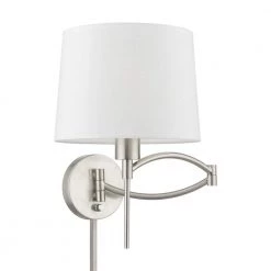 Brushed Nickel Hardwired/Plug-In Swing Arm Wall Lamp by Livex Lighting