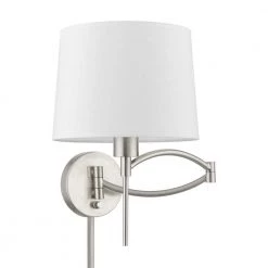 Brushed Nickel Hardwired/Plug-In Swing Arm Wall Lamp by Livex Lighting 13 Brushed Nickel Hardwired/Plug-In Swing Arm Wall Lamp by Livex Lighting -Livex Lighting shop brushed nickel livex lighting wall lamps 40044 91 c3 1000
