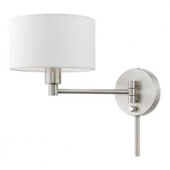 Brushed Nickel Hardwired Swing Arm Wall Lamp by Livex Lighting -Livex Lighting shop brushed nickel livex lighting wall lamps 40080 91 1f 1000