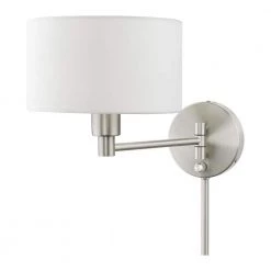 Brushed Nickel Hardwired Swing Arm Wall Lamp by Livex Lighting -Livex Lighting shop brushed nickel livex lighting wall lamps 40080 91 fa 1000