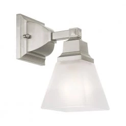 Mission 1 Light Brushed Nickel Wall Sconce by Livex Lighting 15 Mission 1 Light Brushed Nickel Wall Sconce by Livex Lighting -Livex Lighting shop brushed nickel livex lighting wall sconces 1031 91 1f 1000