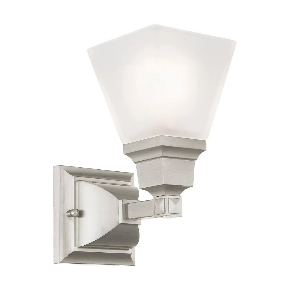 Mission 1 Light Brushed Nickel Wall Sconce by Livex Lighting 8 Mission 1 Light Brushed Nickel Wall Sconce by Livex Lighting - Image 8