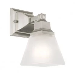 Mission 1 Light Brushed Nickel Wall Sconce by Livex Lighting 14 Mission 1 Light Brushed Nickel Wall Sconce by Livex Lighting -Livex Lighting shop brushed nickel livex lighting wall sconces 1031 91 4f 1000