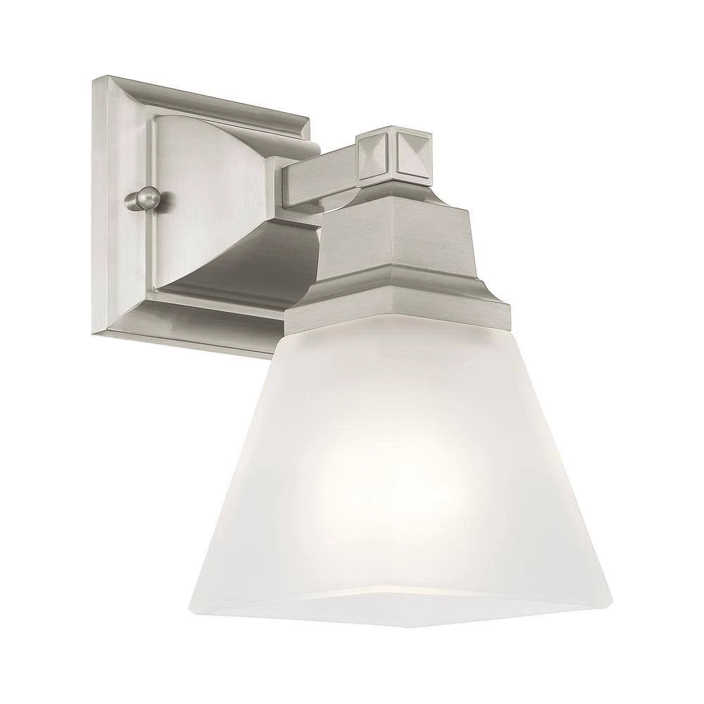 Mission 1 Light Brushed Nickel Wall Sconce by Livex Lighting 6 Mission 1 Light Brushed Nickel Wall Sconce by Livex Lighting - Image 6