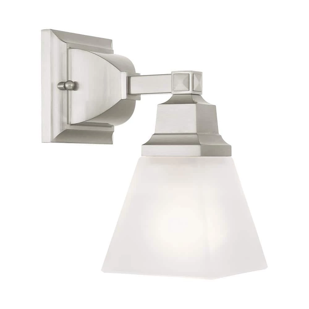 Mission 1 Light Brushed Nickel Wall Sconce by Livex Lighting 1 Mission 1 Light Brushed Nickel Wall Sconce by Livex Lighting