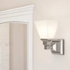 Mission 1 Light Brushed Nickel Wall Sconce by Livex Lighting 12 Mission 1 Light Brushed Nickel Wall Sconce by Livex Lighting -Livex Lighting shop brushed nickel livex lighting wall sconces 1031 91 a0 1000