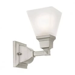 Mission 1 Light Brushed Nickel Wall Sconce by Livex Lighting 17 Mission 1 Light Brushed Nickel Wall Sconce by Livex Lighting -Livex Lighting shop brushed nickel livex lighting wall sconces 1031 91 fa 1000