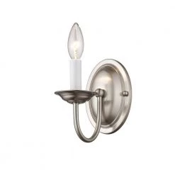 Home Basics 1 Light Brushed Nickel Wall Sconce by Livex Lighting 18 Home Basics 1 Light Brushed Nickel Wall Sconce by Livex Lighting -Livex Lighting shop brushed nickel livex lighting wall sconces 4151 91 1f 1000
