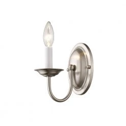 Home Basics 1 Light Brushed Nickel Wall Sconce by Livex Lighting 19 Home Basics 1 Light Brushed Nickel Wall Sconce by Livex Lighting -Livex Lighting shop brushed nickel livex lighting wall sconces 4151 91 44 1000