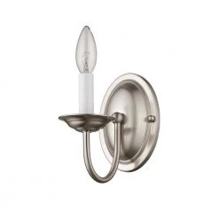Home Basics 1 Light Brushed Nickel Wall Sconce by Livex Lighting 17 Home Basics 1 Light Brushed Nickel Wall Sconce by Livex Lighting -Livex Lighting shop brushed nickel livex lighting wall sconces 4151 91 4f 1000