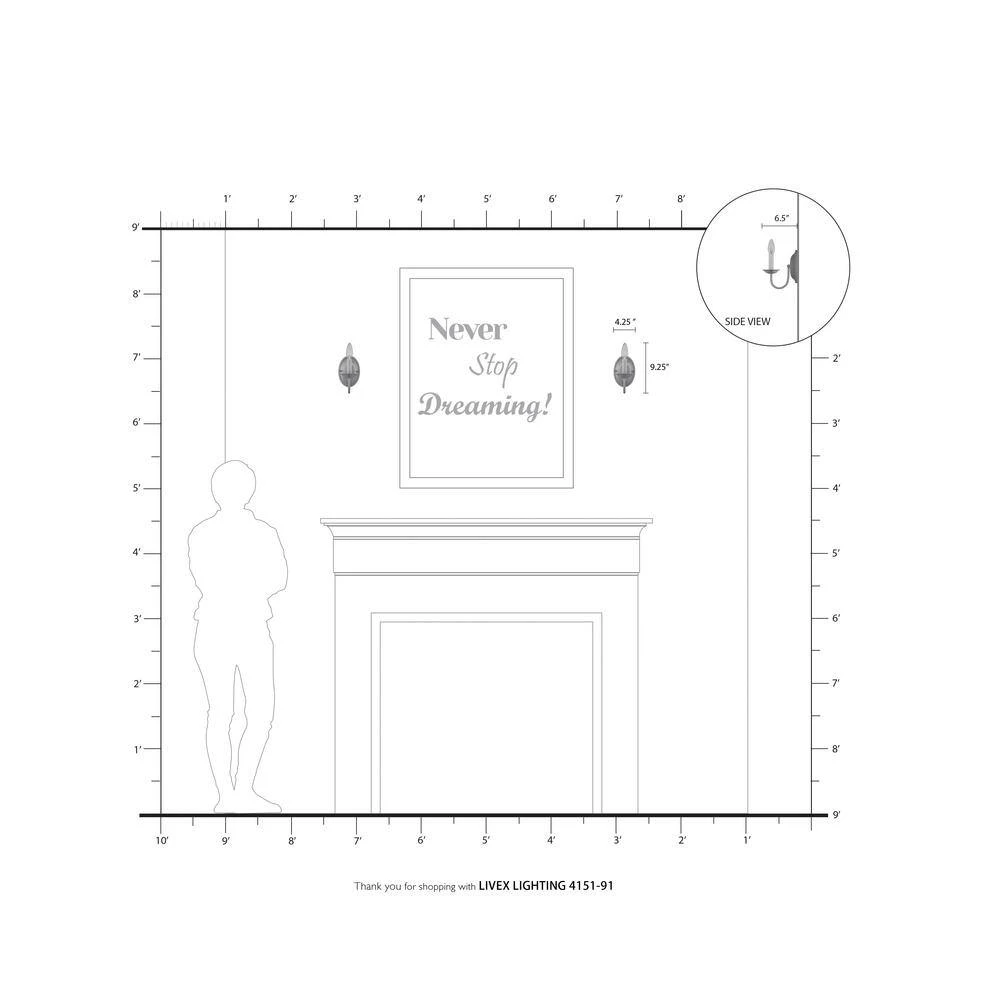 Home Basics 1 Light Brushed Nickel Wall Sconce by Livex Lighting 4 Home Basics 1 Light Brushed Nickel Wall Sconce by Livex Lighting - Image 4