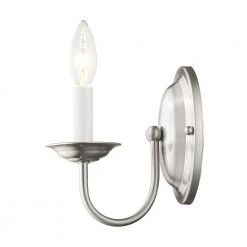 Home Basics 1 Light Brushed Nickel Wall Sconce by Livex Lighting 21 Home Basics 1 Light Brushed Nickel Wall Sconce by Livex Lighting -Livex Lighting shop brushed nickel livex lighting wall sconces 4151 91 76 1000