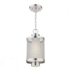 Nottingham 1 Light Brushed Nickel Outdoor Pendant Lantern by Livex Lighting 15 Nottingham 1 Light Brushed Nickel Outdoor Pendant Lantern by Livex Lighting -Livex Lighting shop brushed nickle livex lighting outdoor pendant lights 20685 91 1f 1000