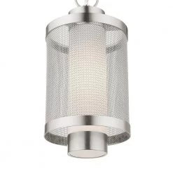 Nottingham 1 Light Brushed Nickel Outdoor Pendant Lantern by Livex Lighting 16 Nottingham 1 Light Brushed Nickel Outdoor Pendant Lantern by Livex Lighting -Livex Lighting shop brushed nickle livex lighting outdoor pendant lights 20685 91 44 1000