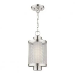 Nottingham 1 Light Brushed Nickel Outdoor Pendant Lantern by Livex Lighting 14 Nottingham 1 Light Brushed Nickel Outdoor Pendant Lantern by Livex Lighting -Livex Lighting shop brushed nickle livex lighting outdoor pendant lights 20685 91 4f 1000