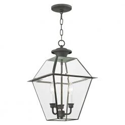 Westover 3 Light Charcoal Outdoor Pendant Lantern by Livex Lighting -Livex Lighting shop charcoal livex lighting outdoor chandeliers 2385 61 44 1000