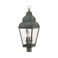 Exeter 3 Light Charcoal Outdoor Post Top Lantern by Livex Lighting -Livex Lighting shop charcoal livex lighting post lanterns 2606 61 1f 1000