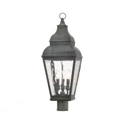Exeter 3 Light Charcoal Outdoor Post Top Lantern by Livex Lighting -Livex Lighting shop charcoal livex lighting post lanterns 2606 61 44 1000