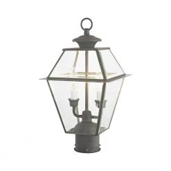 Westover 2 Light Charcoal Outdoor Post Head Lantern by Livex Lighting -Livex Lighting shop charcoal livex lighting post light sets 2284 61 1f 1000