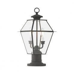 Westover 2 Light Charcoal Outdoor Post Head Lantern by Livex Lighting -Livex Lighting shop charcoal livex lighting post light sets 2284 61 76 1000