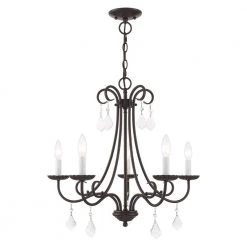 Daphne 5 Light English Bronze Chandelier by Livex Lighting